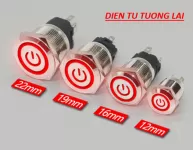 Nút Nhấn Nhả Inox 16mm 5 Chân Đỏ